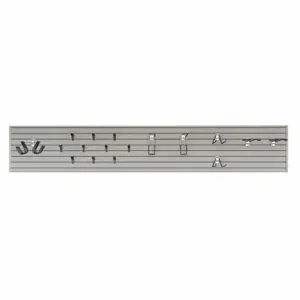 FLOW WALL FWS-4812-6SB12 Slatwall Kit, 12 ft x 3/4 x 24 Inch Size, 6 Panels, Pvc, Silver, 15 Hooks, 0 Bins | CP6CDA 35DT27