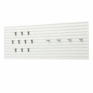 FLOW WALL FWS-4812-6WB11 Slatwall Kit, 96 x 3/4 x 36 Inch Size, 6 Panels, Pvc, White, 14 Hooks, 0 Bins | CP6CCY 35DT09