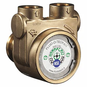 FLUID-O-TECH PA 600 Rotary Vane Pump, 1/2 Inch Inlet/Outlet NPTF, 201 gph Max. Flow, Brass | CJ3FFE 423J79