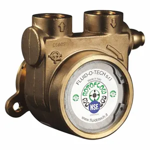 FLUID-O-TECH PA 801F Rotary Vane Pump, 1/2 Inch Inlet/Outlet NPTF, 264 gph Max. Flow, Brass | CJ3FGN 423J85