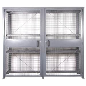 FOLDING GUARD LPC-9636-7 Bulk Storage Locker, 96 Inch x 36 Inch x 84 in, 1 Tiers, 2 Units Wide, Keyed, 2 Doors | CP6DQG 482W04