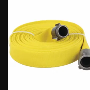 FOREST LITE G55H15FY100N Fire Hose, Single Jacket, 100 ft Hose Length, Yellow, 1 1/2 Inch Hose Inside Dia | CP6EMW 462D80