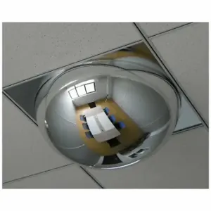 FRED SILVER D-DROP-2448 Dome SMirror, Acrylic, 48 Inch Dia, No Backing, 24 Inch Panel Lg | CP6FBR 797ZZ4