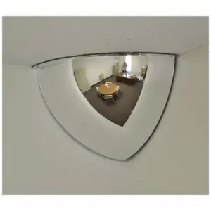 FRED SILVER PC-QD-32 Quarter Dome Safety Mirror, Polycarbonate, 32 Inch Dia, No Backing, Indoor & Light Outdoor | CP6FDW 798A41