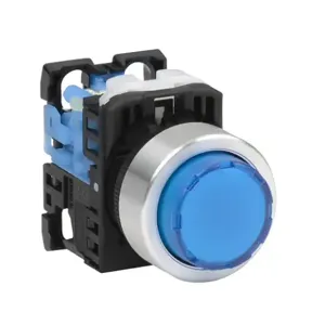 FUJI ELECTRIC AR22E0L-10E3SZA Pushbutton, 22mm, Momentary, LED Illuminated, 1 N.O. Contact, Plastic Base, Metal Bezel | CV6VBR