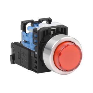 FUJI ELECTRIC AR22E0L-10L3RZA Pushbutton, 22mm, Momentary, LED Illuminated, 1 N.O. Contact, Plastic Base, Metal Bezel | CV6VBW