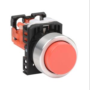 FUJI ELECTRIC AR22E0R-01RZA Pushbutton, 22mm, Momentary, 1 N.C. Contact, Plastic Base, Metal Bezel, Red, Extended | CV6VCA