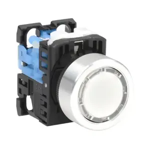 FUJI ELECTRIC AR22F0L-10E3WZA Pushbutton, 22mm, Momentary, LED Illuminated, 1 N.O. Contact, Plastic Base, Metal Bezel | CV6VCL