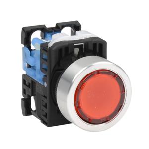 FUJI ELECTRIC AR22F5L-10E3RZA Pushbutton, 22mm, Push On-Push Off, LED Illuminated, 1 N.O. Contact, Plastic Base | CV6VDA