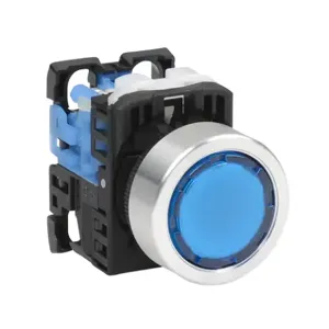 FUJI ELECTRIC AR22F5L-10E3SZA Pushbutton, 22mm, Push On-Push Off, LED Illuminated, 1 N.O. Contact, Plastic Base | CV6VDB