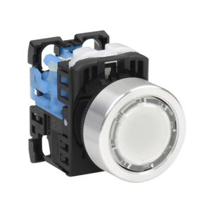 FUJI ELECTRIC AR22F5L-10E3WZA Pushbutton, 22mm, Push On-Push Off, LED Illuminated, 1 N.O. Contact, Plastic Base | CV6VDC