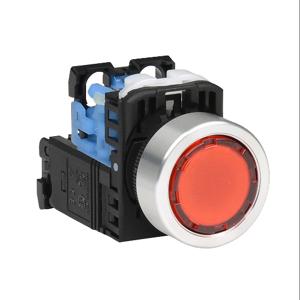 FUJI ELECTRIC AR22F5L-10L3RZA Pushbutton, 22mm, Push On-Push Off, LED Illuminated, 1 N.O. Contact, Plastic Base | CV6VDF