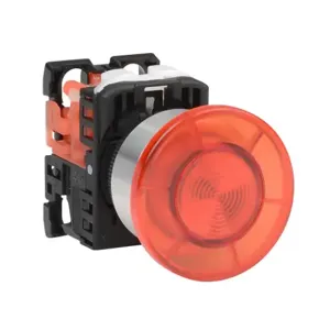 FUJI ELECTRIC AR22M0L-01E3RZA Pushbutton, 22mm, Momentary, LED Illuminated, 1 N.C. Contact, Plastic Base, Metal Bezel | CV6VDM