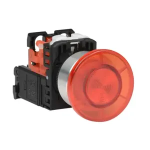 FUJI ELECTRIC AR22M0L-01L3RZA Pushbutton, 22mm, Momentary, LED Illuminated, 1 N.C. Contact, Plastic Base, Metal Bezel | CV6VDN