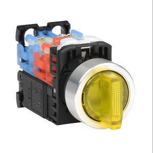 FUJI ELECTRIC AR22PL-311L3YZA Selector Switch, 22mm, 3-Position, Maintained, LED Illuminated, 1 N.O./1 N.C. Contact | CV6VVH