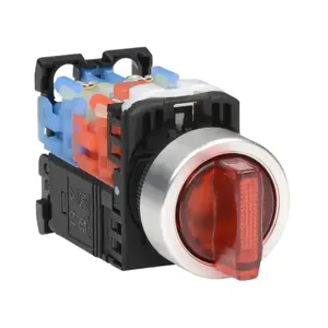 FUJI ELECTRIC AR22PL-611L3RZA Selector Switch, 22mm, 3-Position, Spring Return To Center From Left, Maintained Right | CV6VVU