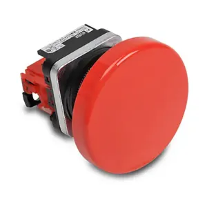 FUJI ELECTRIC AR30B0R-01R Pushbutton, 30mm, Momentary, 1 N.C. Contact, Metal Base, Metal Bezel, Red, Mushroom, 65mm | CV6VEM