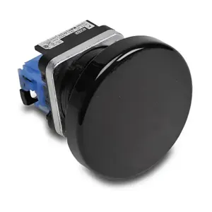 FUJI ELECTRIC AR30B0R-10B Pushbutton, 30mm, Momentary, 1 N.O. Contact, Metal Base, Metal Bezel, Black, Mushroom | CV6VEN