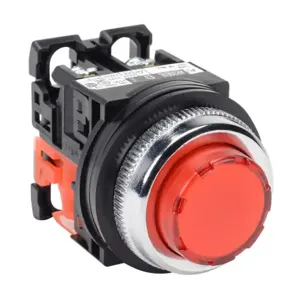 FUJI ELECTRIC AR30E0L-01E3RZC Pushbutton, 30mm, Momentary, LED Illuminated, 1 N.C. Contact, Plastic Base, Metal Bezel | CV6VEW