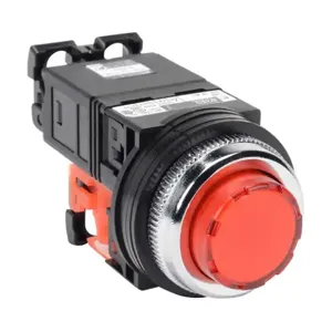 FUJI ELECTRIC AR30E0L-01L3RZC Pushbutton, 30mm, Momentary, LED Illuminated, 1 N.C. Contact, Plastic Base, Metal Bezel | CV6VEX