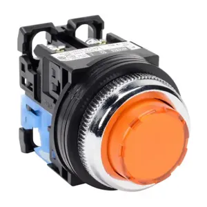 FUJI ELECTRIC AR30E0L-10E3AZC Pushbutton, 30mm, Momentary, LED Illuminated, 1 N.O. Contact, Plastic Base, Metal Bezel | CV6VEY