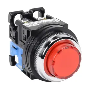 FUJI ELECTRIC AR30E0L-10E3RZC Pushbutton, 30mm, Momentary, LED Illuminated, 1 N.O. Contact, Plastic Base, Metal Bezel | CV6VFA