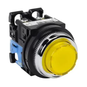 FUJI ELECTRIC AR30E0L-10E3YZC Pushbutton, 30mm, Momentary, LED Illuminated, 1 N.O. Contact, Plastic Base, Metal Bezel | CV6VFD