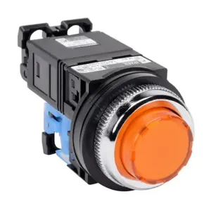 FUJI ELECTRIC AR30E0L-10L3AZC Pushbutton, 30mm, Momentary, LED Illuminated, 1 N.O. Contact, Plastic Base, Metal Bezel | CV6VFE