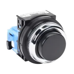 FUJI ELECTRIC AR30E0R-10BZC Pushbutton, 30mm, Momentary, 1 N.O. Contact, Plastic Base, Metal Bezel, Black, Extended | CV6VFM