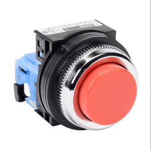 FUJI ELECTRIC AR30E0R-10RZC Pushbutton, 30mm, Momentary, 1 N.O. Contact, Plastic Base, Metal Bezel, Red, Extended | CV6VFP