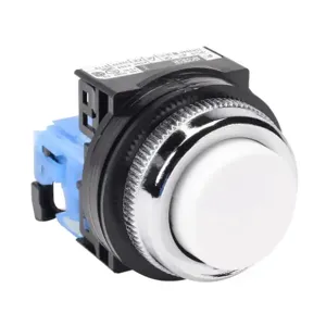 FUJI ELECTRIC AR30E0R-10WZC Pushbutton, 30mm, Momentary, 1 N.O. Contact, Plastic Base, Metal Bezel, White, Extended | CV6VFR