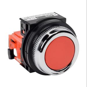 FUJI ELECTRIC AR30F0R-01RZC Pushbutton, 30mm, Momentary, 1 N.C. Contact, Plastic Base, Metal Bezel, Red, Flush, 35mm | CV6VFU