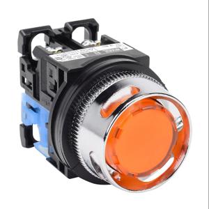 FUJI ELECTRIC AR30G2L-10E3AZC Pushbutton, 30mm, Momentary, LED Illuminated, 1 N.O. Contact, Plastic Base, Metal Bezel | CV6VGD
