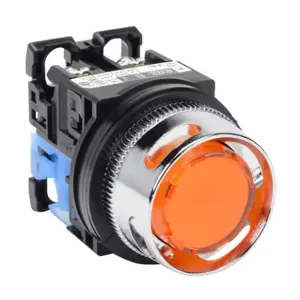 FUJI ELECTRIC AR30G2L-10E3AZC Pushbutton, 30mm, Momentary, LED Illuminated, 1 N.O. Contact, Plastic Base, Metal Bezel | CV6VGD