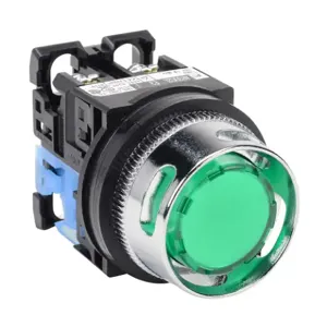 FUJI ELECTRIC AR30G2L-10E3GZC Pushbutton, 30mm, Momentary, LED Illuminated, 1 N.O. Contact, Plastic Base, Metal Bezel | CV6VGE