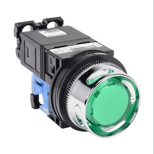 FUJI ELECTRIC AR30G2L-10L3GZC Drucktaster, 30 mm, tastend, LED-beleuchtet, 1 Schließerkontakt, Kunststoffsockel, Metallblende | CV6VGL