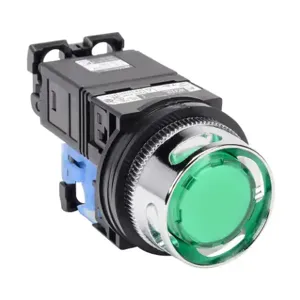 FUJI ELECTRIC AR30G2L-10L3GZC Pushbutton, 30mm, Momentary, LED Illuminated, 1 N.O. Contact, Plastic Base, Metal Bezel | CV6VGL