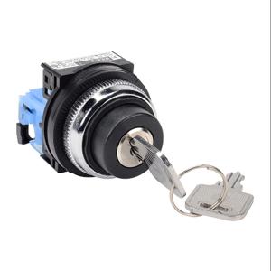 FUJI ELECTRIC AR30JR-0A10AZC Selector Switch, 30mm, 2-Position, Spring Return From Right, Key Removable Left Position | CV6VWK