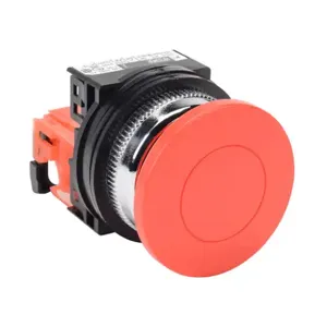 FUJI ELECTRIC AR30M0R-01RZC Pushbutton, 30mm, Momentary, 1 N.C. Contact, Plastic Base, Metal Bezel, Red, Mushroom | CV6VGR