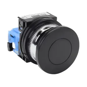 FUJI ELECTRIC AR30M0R-10BZC Pushbutton, 30mm, Momentary, 1 N.O. Contact, Plastic Base, Metal Bezel, Black, Mushroom | CV6VGT