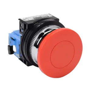 FUJI ELECTRIC AR30M0R-10RZC Pushbutton, 30mm, Momentary, 1 N.O. Contact, Plastic Base, Metal Bezel, Red, Mushroom | CV6VGV