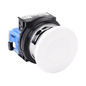 FUJI ELECTRIC AR30M0R-10WZC Pushbutton, 30mm, Momentary, 1 N.O. Contact, Plastic Base, Metal Bezel, White, Mushroom | CV6VGX