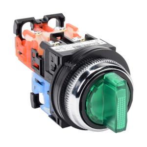 FUJI ELECTRIC AR30PL-311E3GZC Selector Switch, 30mm, 3-Position, Maintained, LED Illuminated, 1 N.O./1 N.C. Contact | CV6VXU