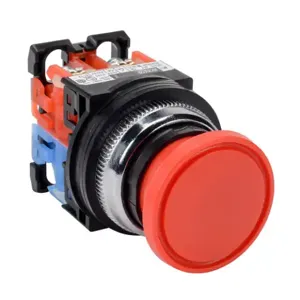 FUJI ELECTRIC AR30Q2R-11RZC Emergency Stop Pushbutton, 30mm, Push To Lock, Pull To Reset, 1 N.O./1 N.C. Contact | CV6VHA