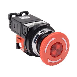 FUJI ELECTRIC AR30V0L-01L3RZC Emergency Stop Pushbutton, 30mm, Twist-To-Release, LED Illuminated, 1 N.C. Contact | CV6VHG