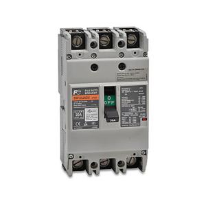 FUJI ELECTRIC BW125JAGU-3P020SB Molded Case Circuit Breaker, 125A Frame, 20A, 600 VAC/ 250 VDC, 3-Pole | CV6TUL