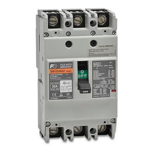 FUJI ELECTRIC BW125JAGU-3P050SB Molded Case Circuit Breaker, 125A Frame, 50A, 600 VAC/ 250 VDC, 3-Pole | CV6TUP