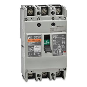 FUJI ELECTRIC BW125JAGU-3P090SB Molded Case Circuit Breaker, 125A Frame, 90A, 600 VAC/ 250 VDC, 3-Pole | CV6TUV