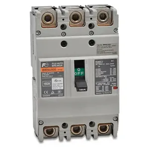 FUJI ELECTRIC BW250JAGU-3P160SB Molded Case Circuit Breaker, 250A Frame, 160A, 600 VAC/ 250 VDC, 3-Pole | CV6TVA