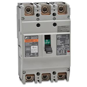 FUJI ELECTRIC BW250JAGU-3P200SB Molded Case Circuit Breaker, 250A Frame, 200A, 600 VAC/ 250 VDC, 3-Pole | CV6TVC